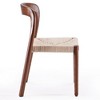 Grungis Modern Stackable Dining Chairs with Lumbar Support,Wooden Dining Chairs with Woven Cushion,Rattan Dining Chair for Kitchen,Set of 2,Brown - 4 of 4