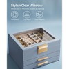 Jewelry Box with Glass Lid Accessory Organizer Case for Rings Necklaces Earrings - 3 of 4