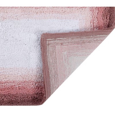 24" Square Terracotta Cotton Bath Mat with Border