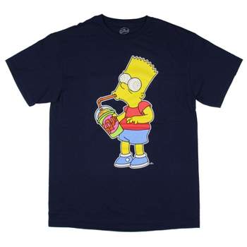 The Simpsons Men's Bart Squishee Brain Freeze Graphic Print T-Shirt