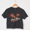 Simply Sage Market Good Vibes Palm Trees Boxy Crop Top - XL - Pepper - 3 of 4