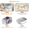 Stainless Steel Enclosed Cat Litter Box with High Sided Lid, Easy-Clean Detachable Tray, Odor Control, Includes Litter Mat & Scoop, Hidden Cat Toilet - 3 of 4