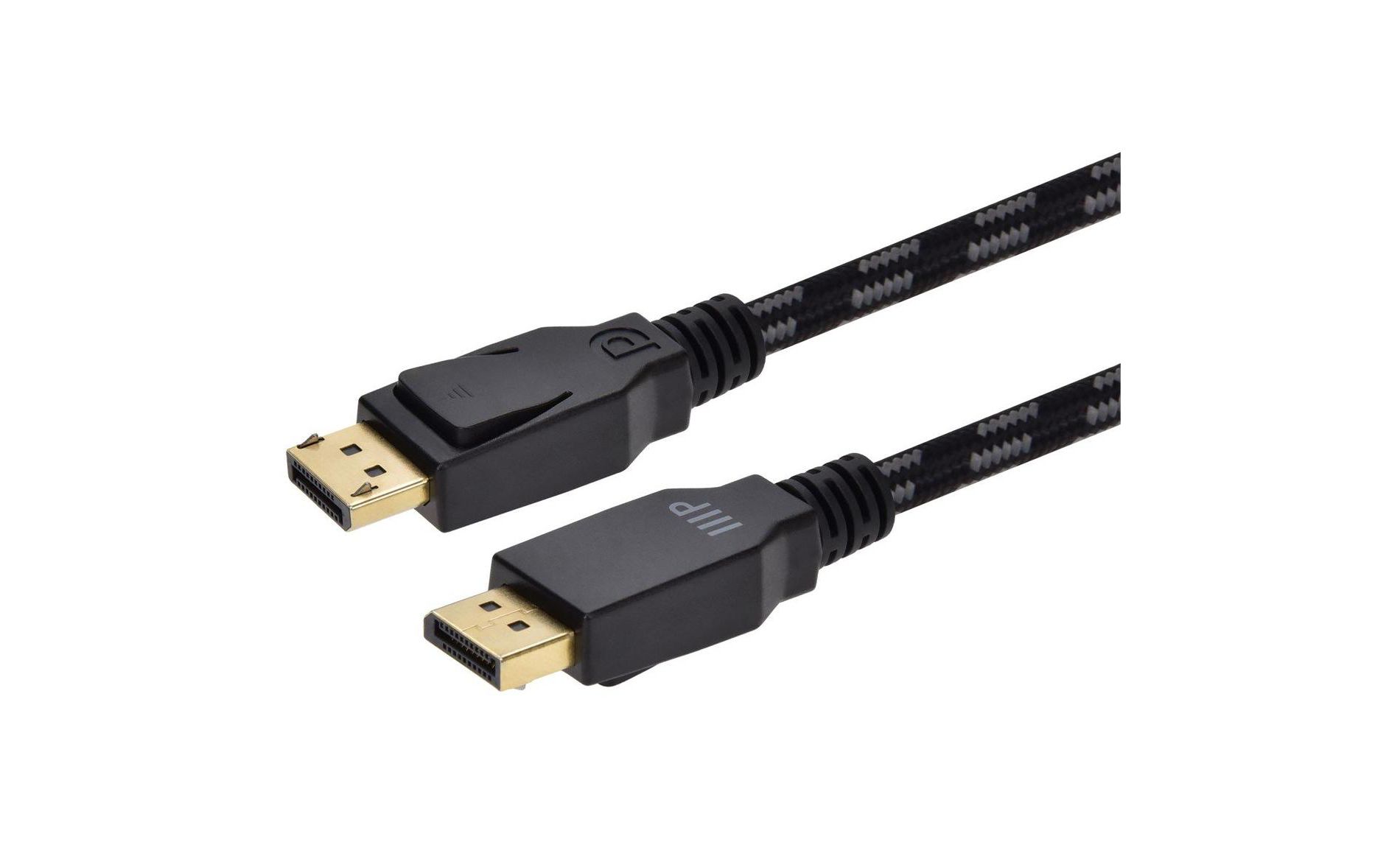 Monoprice Braided DisplayPort 1.4 Cable - 6 Feet - Gray, 8K Capable For Graphic Design, TV Walls and PC Gaming