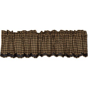 Black Check Scalloped Layered Valance 16x72 VHC Brands - 1 of 4