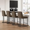 Infurnic Accent Chairs, Modern Upholstered Chairs Set with Sturdy Legs, Comfortable High Stool for Kitchen and Dining Room, Green, 15.5"*17.5"*35" - 3 of 4