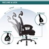 CAVINAS 360° Swivel Computer Desk Chair, High Back Mesh Home Office Desk Chair, Retractable Footrest Ergonomic Office Chair with Adjustable Headrest - 2 of 4