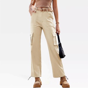 Womens High Waisted Cargo Pants Streetwear Baggy Stretchy Pants with Pockets for Women - 1 of 4