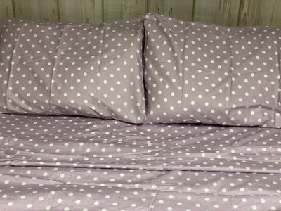 Home Boutique Aria Dots Cotton Sheet Set Neutral 6pc Queen : Target