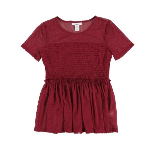 bar III Womens Smocked Knit Blouse - 1 of 2