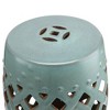 NicBex Ceramic Garden Stool with Double-Coin Knotted Ring Design, Outdoor Side Table for Patio, Versatile Patio End Table, Decorative Outdoor Table - 4 of 4