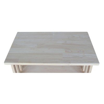 Unfinished Solid Parawood Mission TV Stand with Drawer