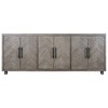 Palisades 90" Six Door TV Stand: Herringbone Pattern, Iron Hardware - Martin Furniture - 3 of 4