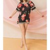 Women's Tiered Ruffle Sleeve Floral Print Top - FLYING TOMATO - 3 of 4