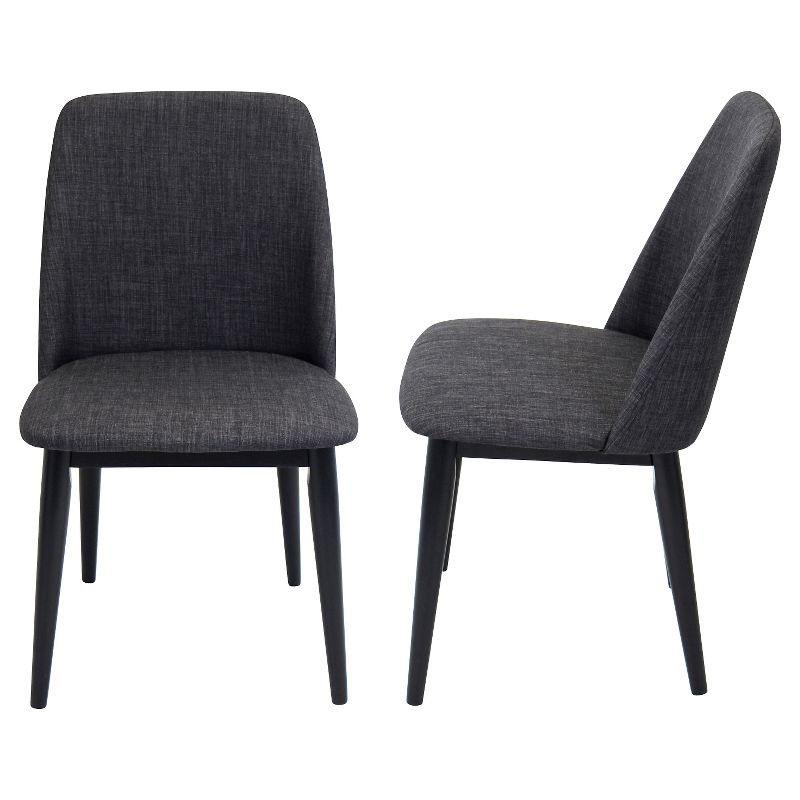 Set of 2 Tintori Mid Century Modern Dining Chair Black - LumiSource, 1 of 9