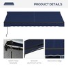 PAGED Retractable Awning Adjustable Protection Patio Awnings Aluminum and Steel Frame with Hand Crank for Balcony, Backyard - 3 of 4