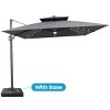 Crestlive Products 11FT Patio Double Top Cantilever Umbrella with Light and Base Set Outdoor 360° Rotation 6 Heights Adjustable Offset Umbrella - 2 of 4