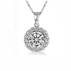 Jenny Necklace for Women Halo Round Pendant Cubic Zirconia Ginger Lyne Collection - 1 of 4