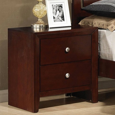 22 Ilana Nightstand Brown Cherry Acme Furniture Wood Composite No Assembly Meets ASTM Safety Standards