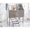 AMERLIFE Stainless Steel Dog Washing Station with Steps, Faucet, Sprayer, Soap Box (Right) - 2 of 4