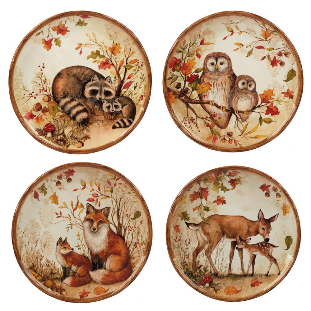 Photos - Other kitchen utensils Certified International Set of 4 Pine Forest Dessert Plates  