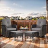 Belord 5 Pieces Outdoor Patio Furniture Set, Luxury High Back Wicker Swivel Glider Patio Chairs Set of 2 with Ottoman and Side Table for Porch Balcony - 2 of 4
