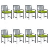 vidaXL Patio Chair Set of 8 Gray Solid acacia wood, 100% polyester fabric - 2 of 4