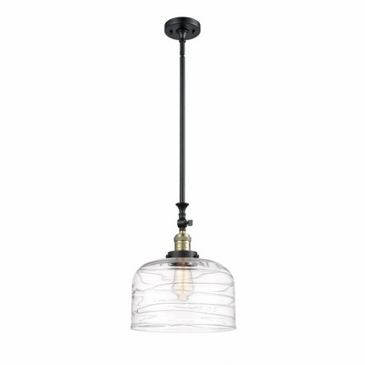 Bell - 1 Light Stem Hung Mini Pendant In Industrial Style-15 Inches Tall and 12 Inches Wide