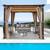 9¡Á11 FT Patio Pergola Gazebo With Retractable Canopy,Waterproof Sun Shade, Steel Frame For Backyard And Garden-Maison Boucle - 2 of 4