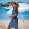 Women's Tropical Blue Surplice Cover-Up Mini Dress - Cupshe - 2 of 4