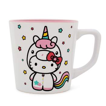 Silver Buffalo Sanrio Hello Kitty Unicorn Ceramic Latte Mug | Holds 17 Ounces