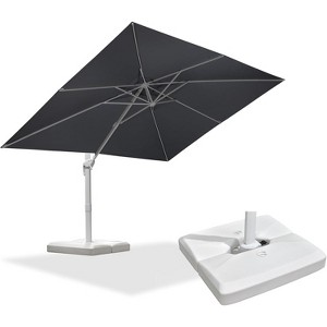 PURPLE LEAF  Patio Umbrella White Cantilever Offset Umbrella Rectangle Outdoor Umbrella with 360-degree Rotation - 1 of 4