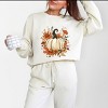 Simply Sage Market Fall Pumpkin Floral Lightweight Garment Dyed Sweatshirt - 2 of 4