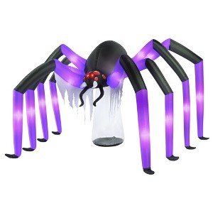 Occasions 9' INFLATABLE GIANT SPIDER, 5 ft Tall, Multicolored - 1 of 4