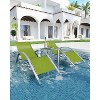 Set of 2 Outdoor Patio Chaise Lounge, 3 Pieces Pool Lounge Chairs with Arm & Side Table, Beach Sunbathing Lawn Chairs for Outside - 3 of 4