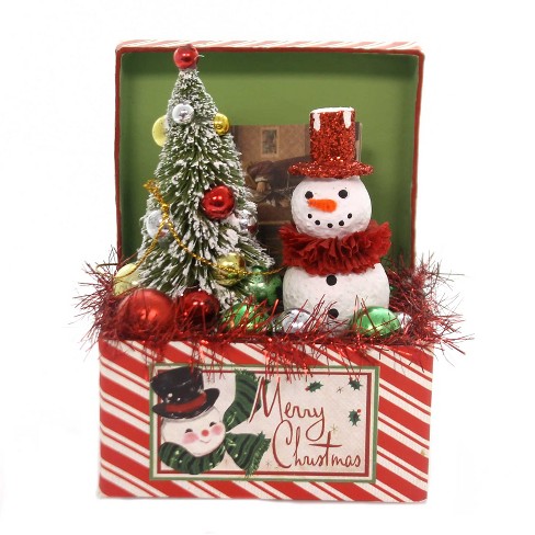 Christmas 5 0 Retro Snowman Trunk Tree Box Decorative Figurines Target