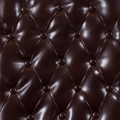 Brown Leather Parsons Side Chair with Walnut Finish