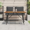 vidaXL Dining Table - Black, 43.3x21.7x24.4 in, Made from Solid Acacia Wood - 4 of 4