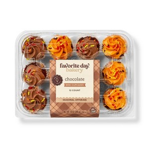 Harvest Chocolate Mini Cupcakes - 10oz/12ct - Favorite Day™ - 1 of 3