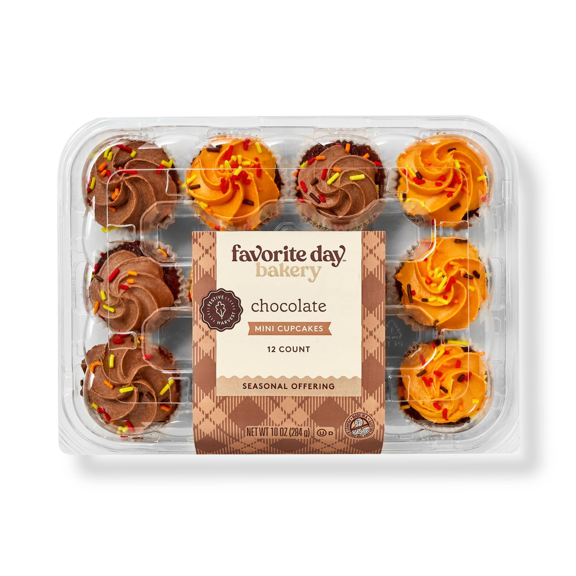 Harvest Chocolate Mini Cupcakes - 10oz/12ct - Favorite Day™