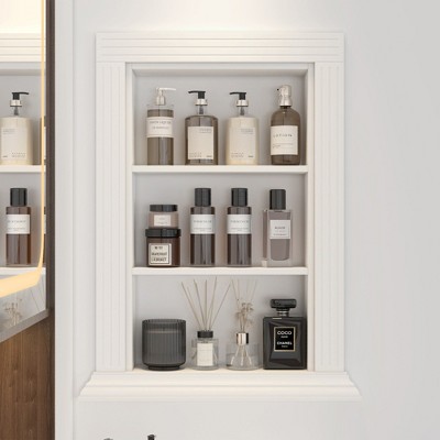 FUFU&GAGA White European Style Alcove Recessed Wall Bookshelf