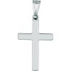 14k White Gold 1.4" Classic Square Edged Cross Charm Pendant with optional Adjustable Chain Necklace - 4 of 4