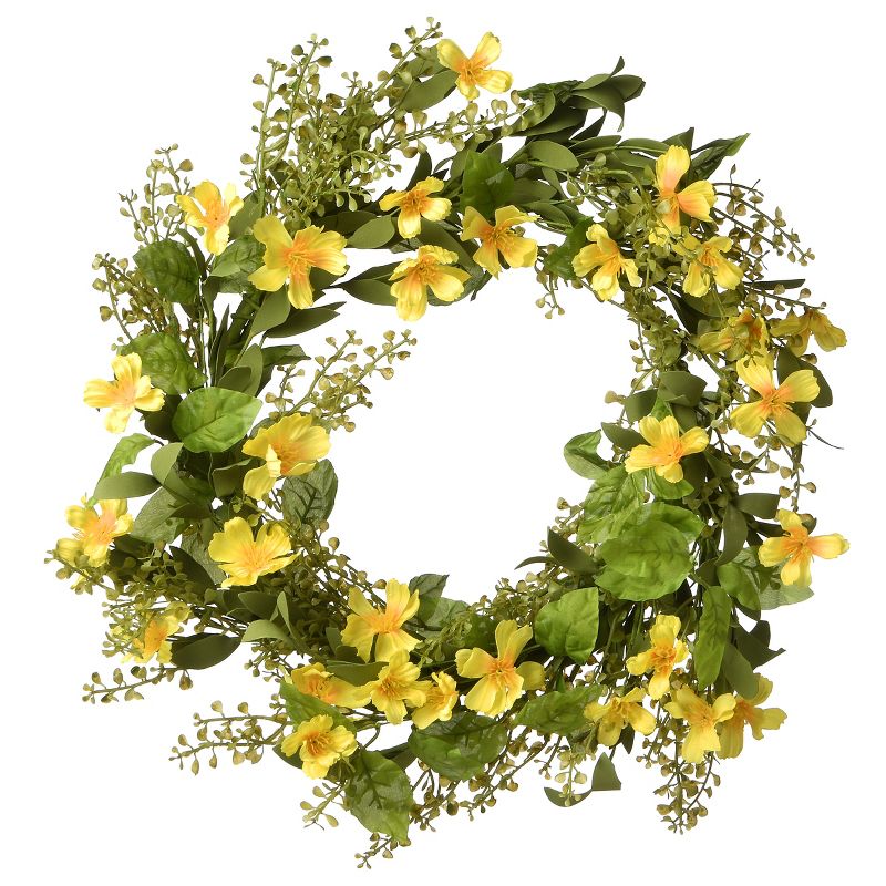22" Artificial Cosmos Flowers Wreath - National Tree Company, 1 of 11