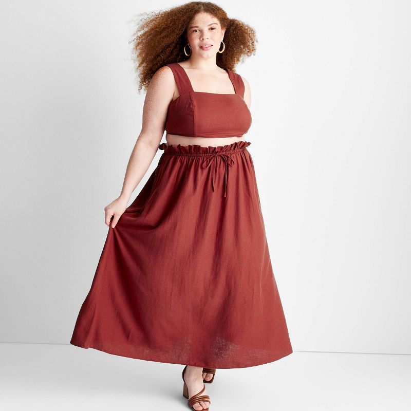 Women's Linen Tie-Front Maxi Skirt - Future Collective™ with Jenny K. Lopez, 3 of 7