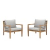 Moda Furnishings 2PCS Arcacia Wood Patio Outdoor Single Sofa With Cushions - 4 of 4
