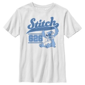 Boy's Lilo & Stitch White Collegiate 626 T-Shirt - 1 of 4