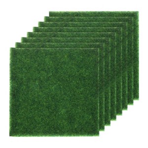 Unique Bargains Indoor Outdoor Artificial Realistic Fake Grass Mat Rug 6"x6" - 1 of 4