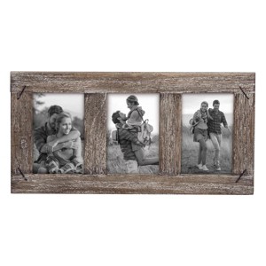 4"x6" Single Photo Glass 4x6 Family & Friends Distressed Wood w/ Nail Accents Picture Photo Frame Home Living Room End Table Fireplace Mantle Table - 1 of 4