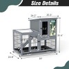 SEVOBAL 39" Rabbit Cage Gray Indoor Outdoor Bunny Hutch on Wheels 2 Story Wooden Bunny Cage for Animals with 2 Removable Trays Animal Enclosure - 3 of 4