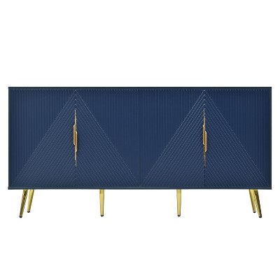 NicBex Sideboard Cabinet with Wave Geometric Design Doors Modern Large Storage Cabinet for Kitchen,Living Room
