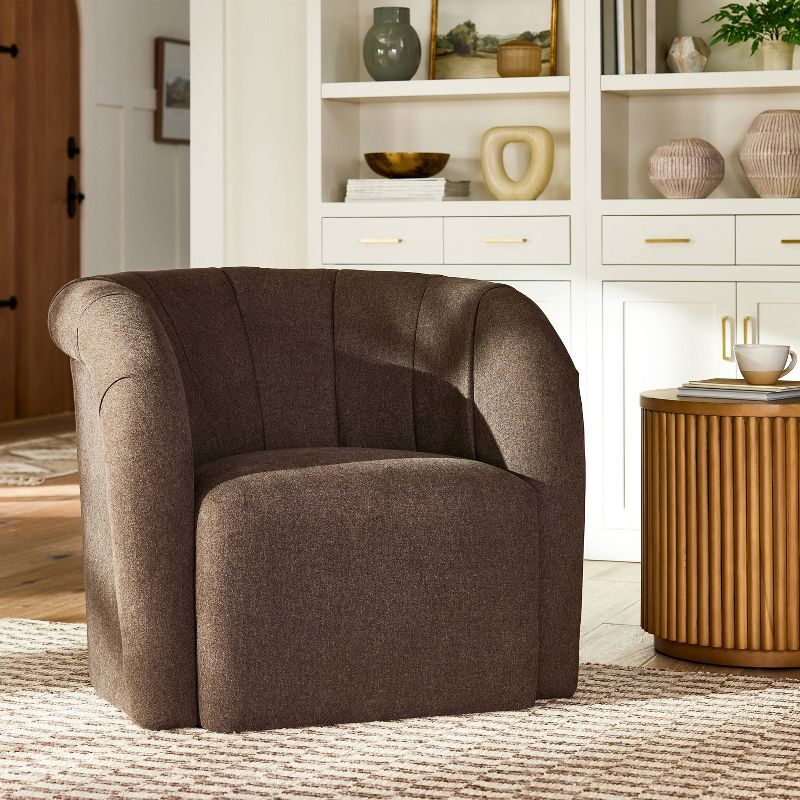 Channeled Curved Back Accent Chair Velvet - Threshold&#8482; designed with Studio McGee, 3 of 10
